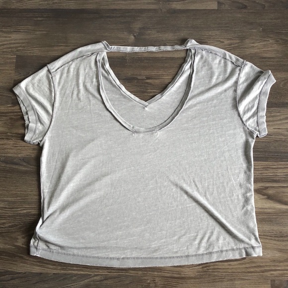 We The Free All Mine Tee Light Grey Oversized Boho Lightweight Short Sleeve - Picture 9 of 16